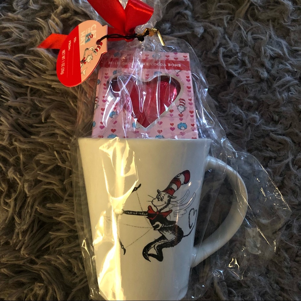 Dr. Seuss Valentines Day mug with chocolate